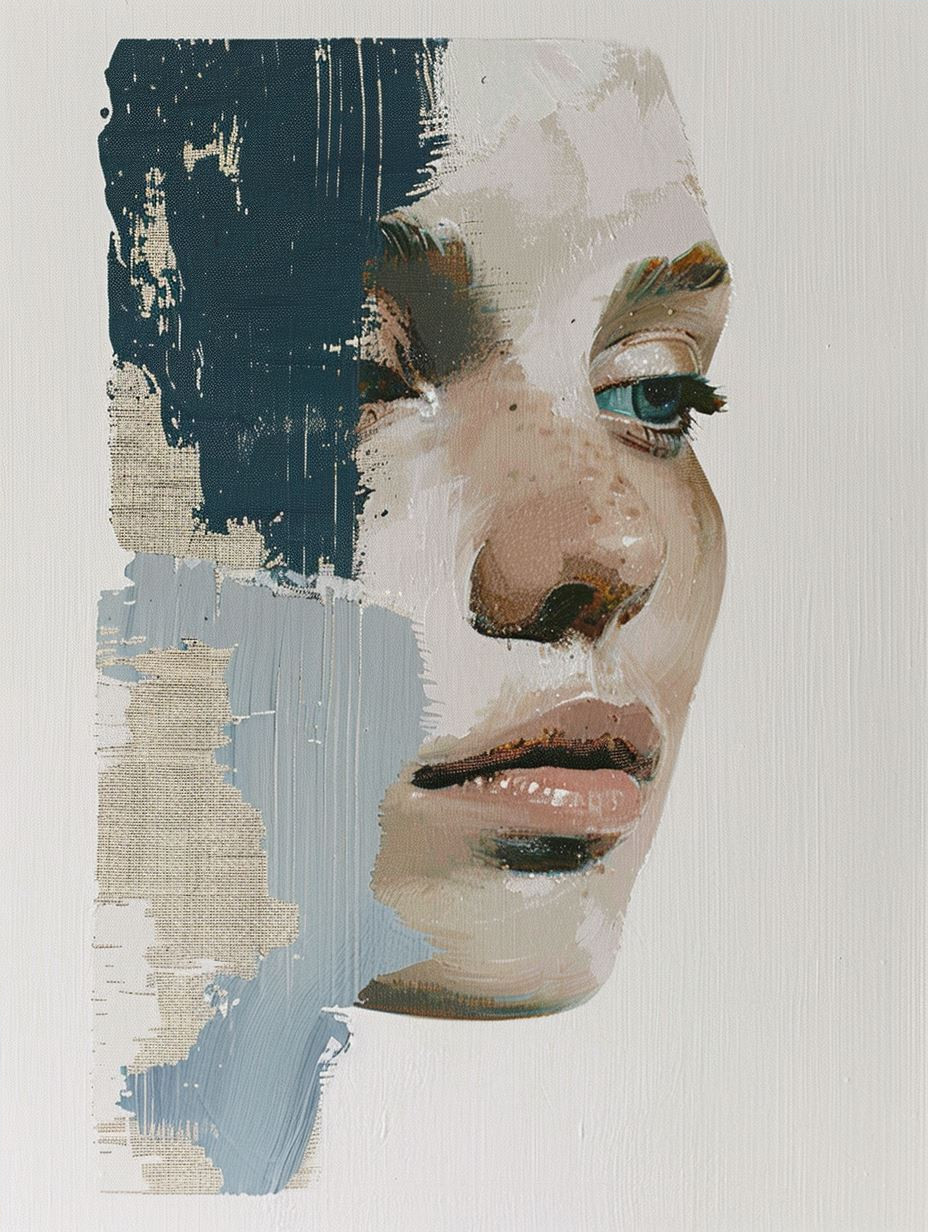 Abstract Fragmented Portrait in Slate - Image 4