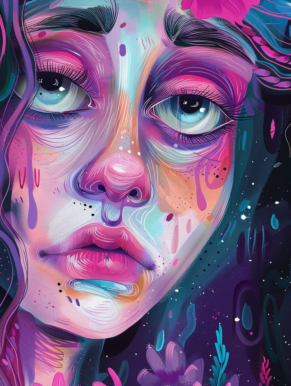 Neon Dream Pastel Portrait - Image 3