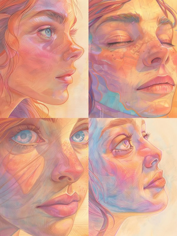 Prismatic Pastel Portrait Studies