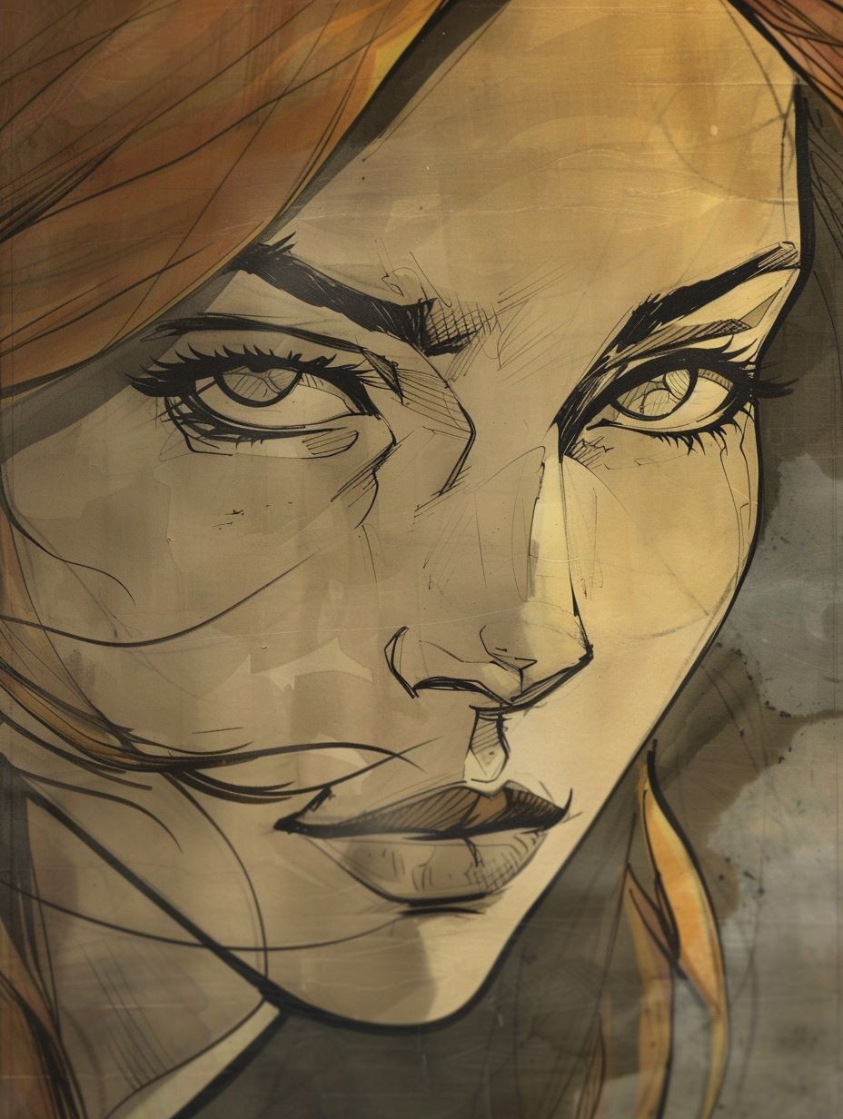 Shadowed Gaze Sketch - Image 2