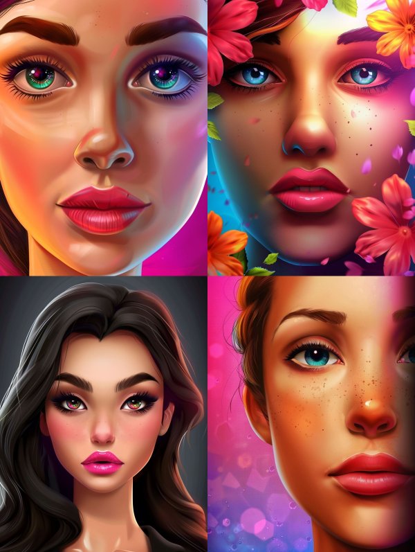 Neon Glow Digital Portrait