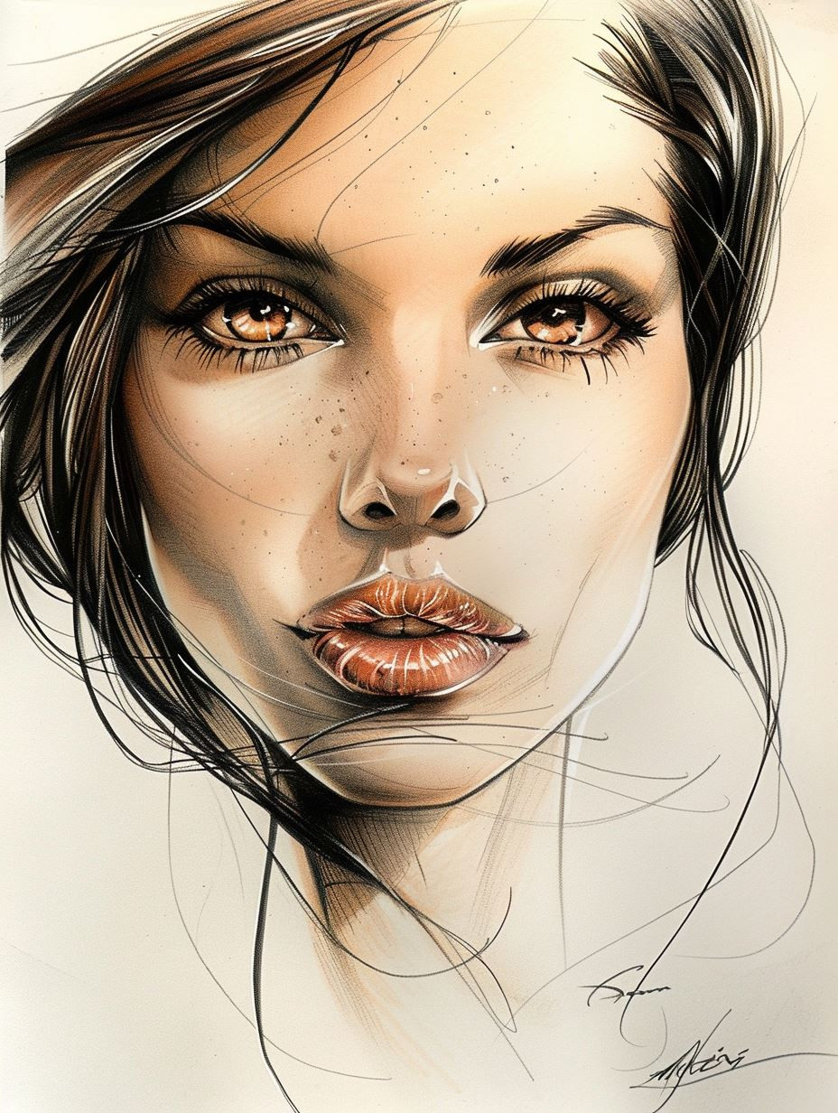Ethereal Gazes: A Study in Digital Portraiture - Image 2