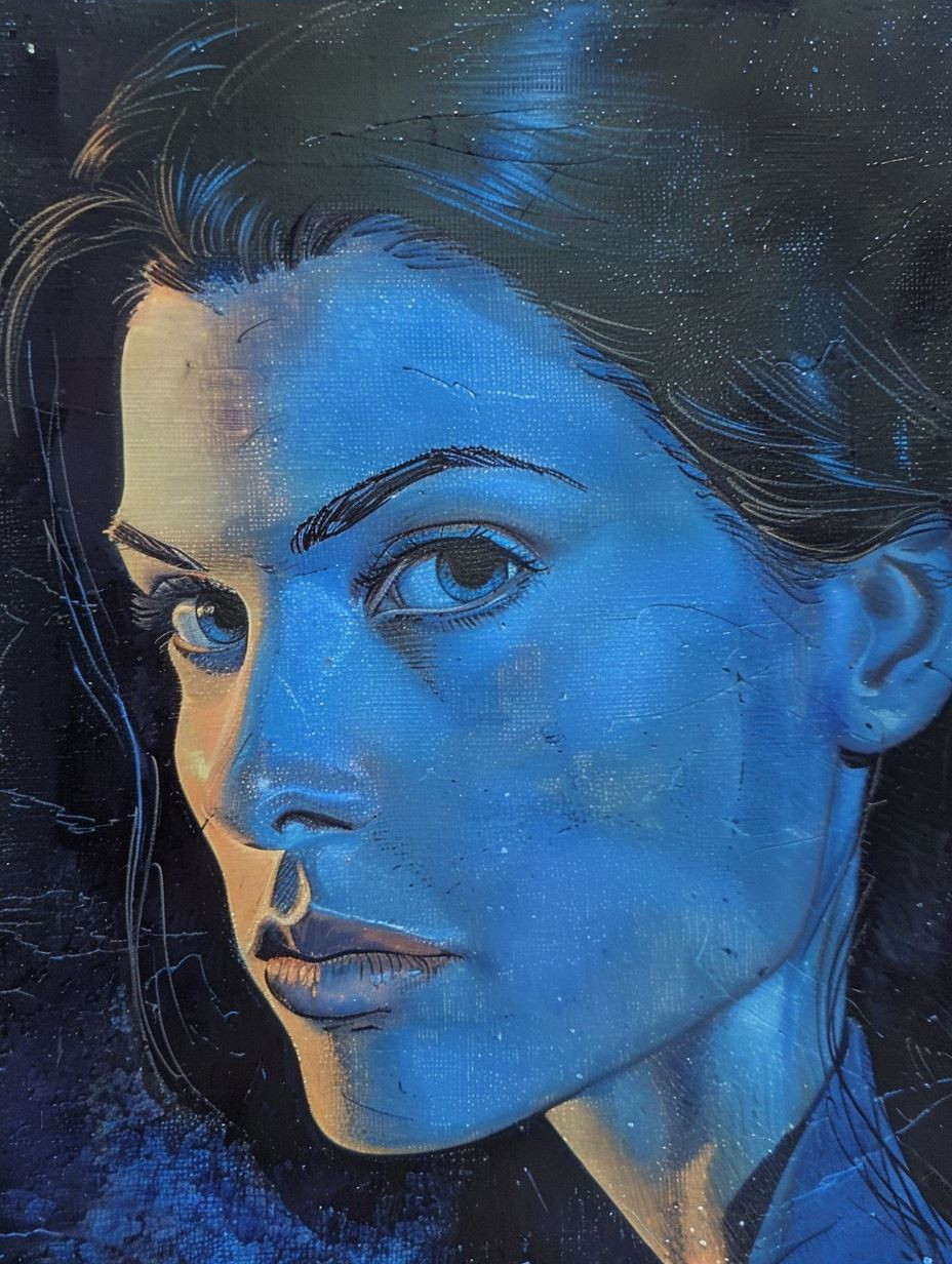 Azure Melancholy Cinematic Portrait - Image 4