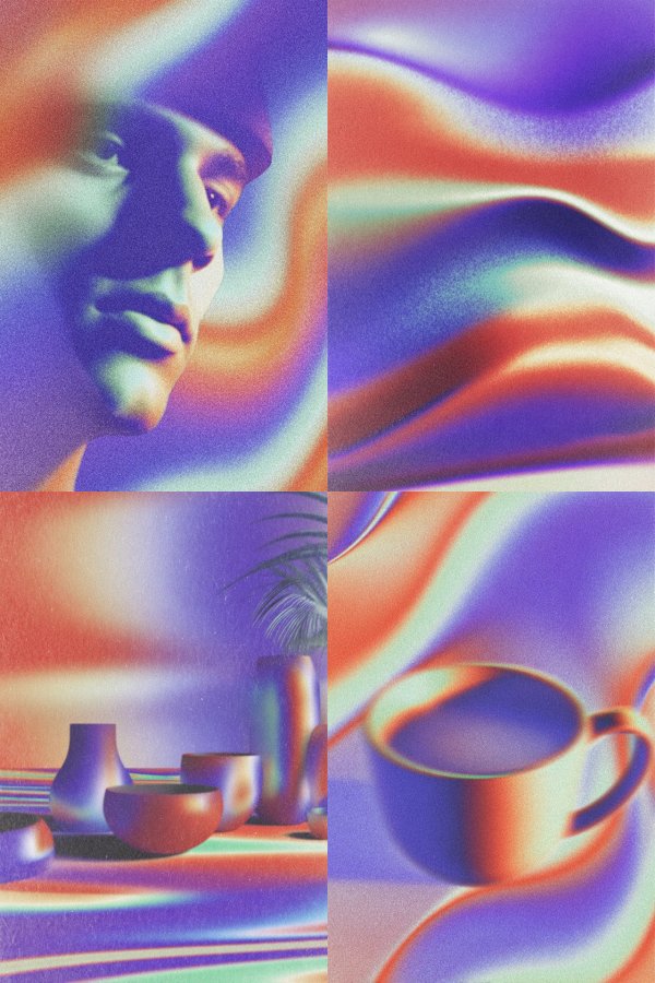 Neon Dreams: A Surrealist Digital Collage