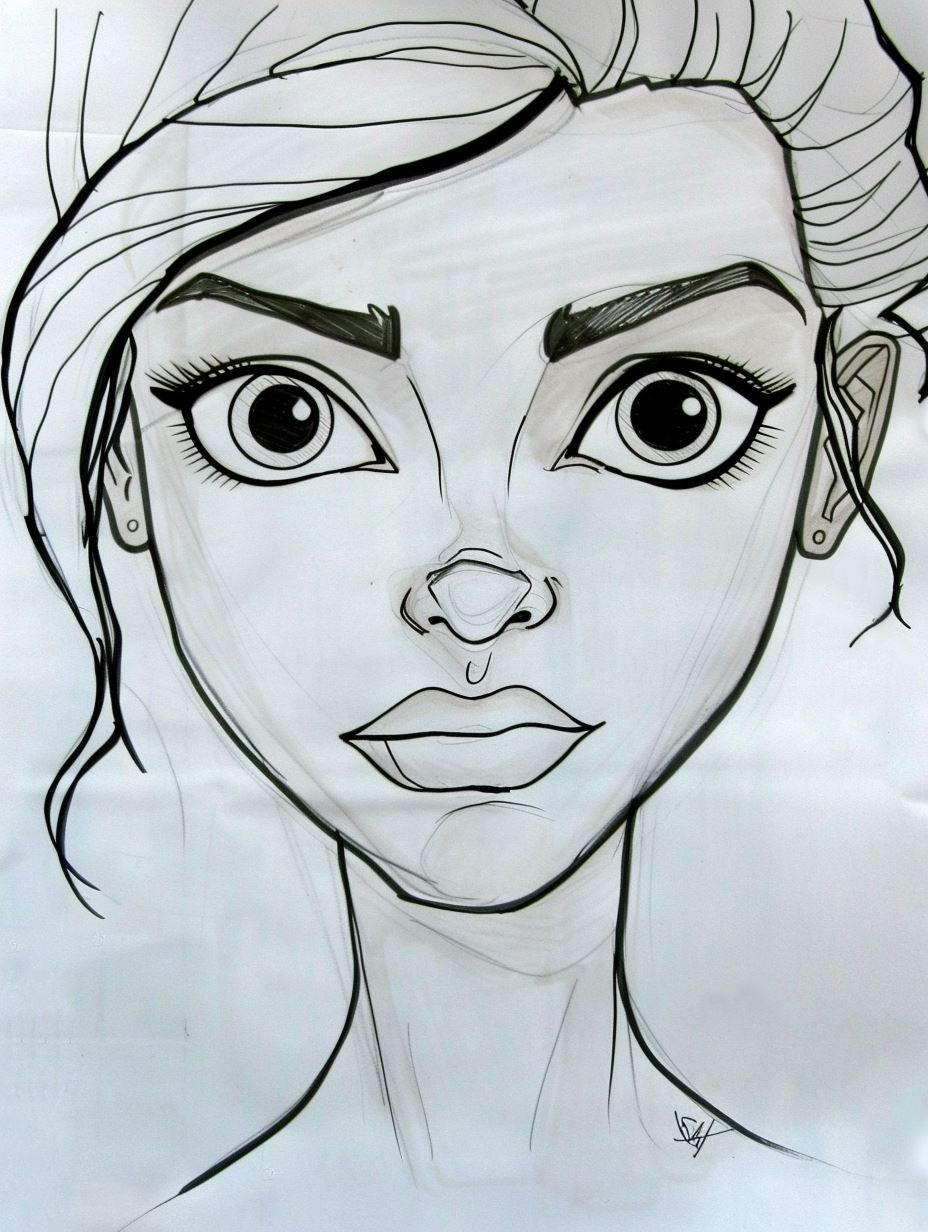 Emerald Gaze Sketch - Image 3
