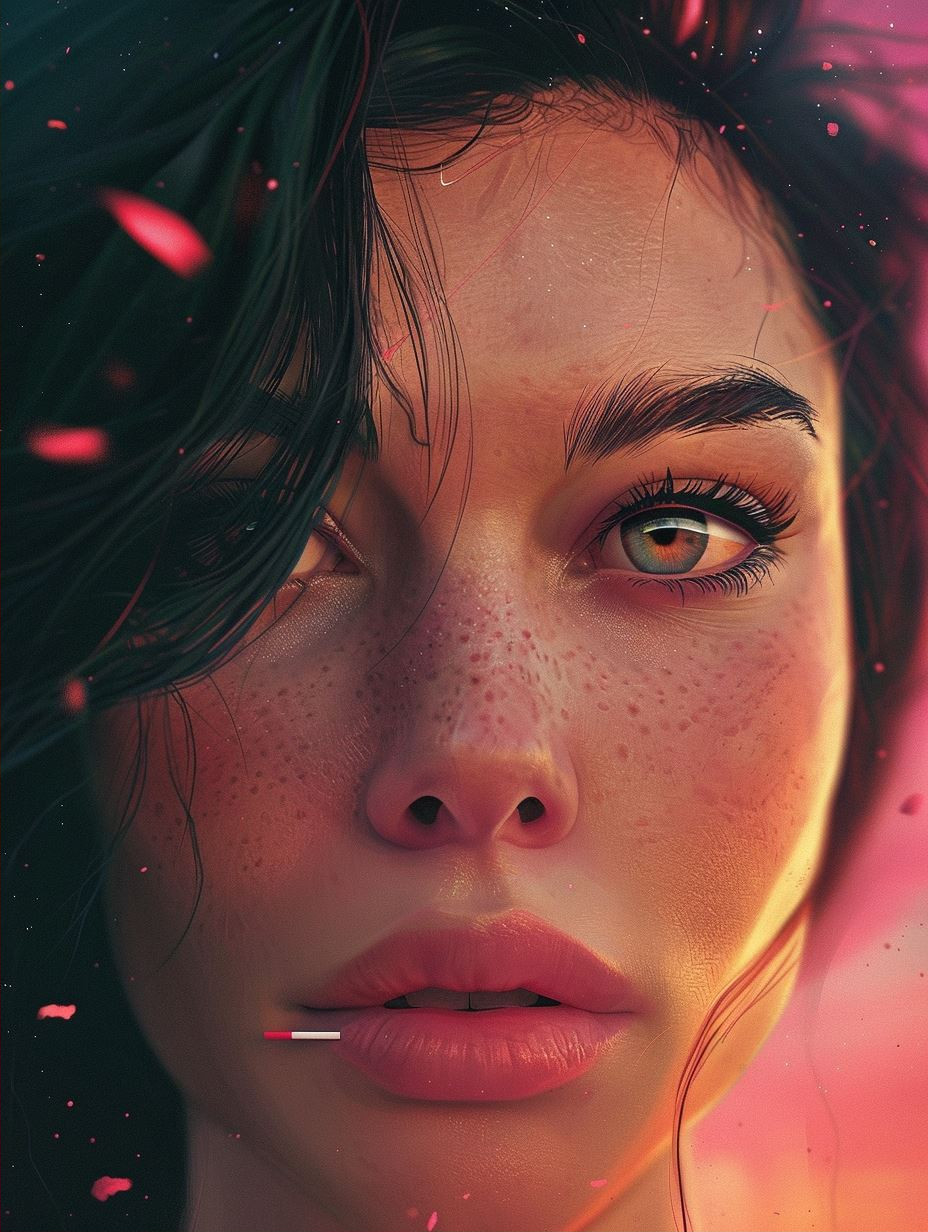 Neon Sunset Gaze - Image 2