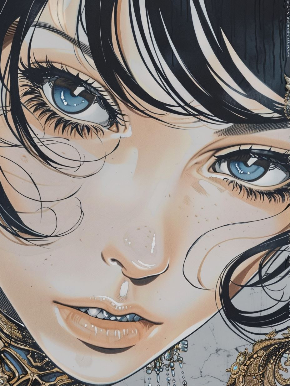 Ethereal Gazes: A Study in Blue Eyes - Image 1