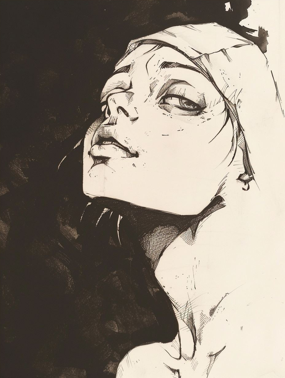 Dark Ethereal Ink Portraits - Image 4