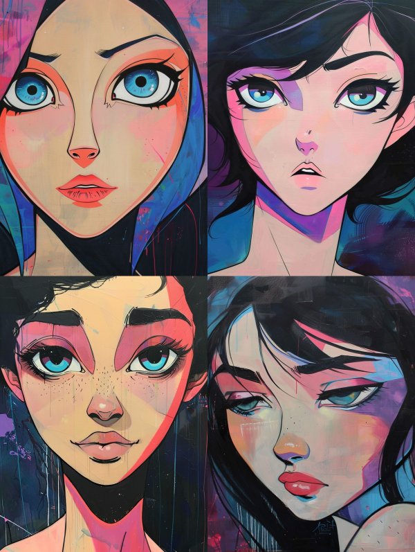 Neon Dream Anime Portraits