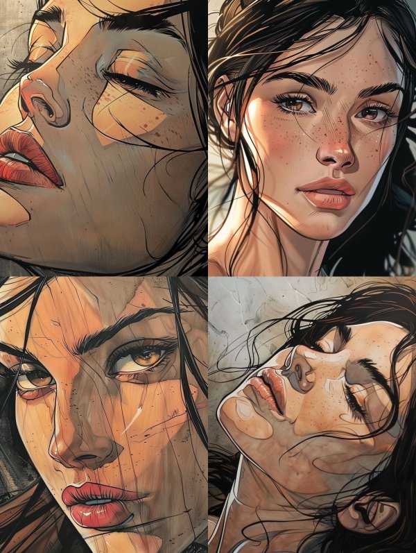 Ethereal Freckled Portraits in Stylized Digital Art