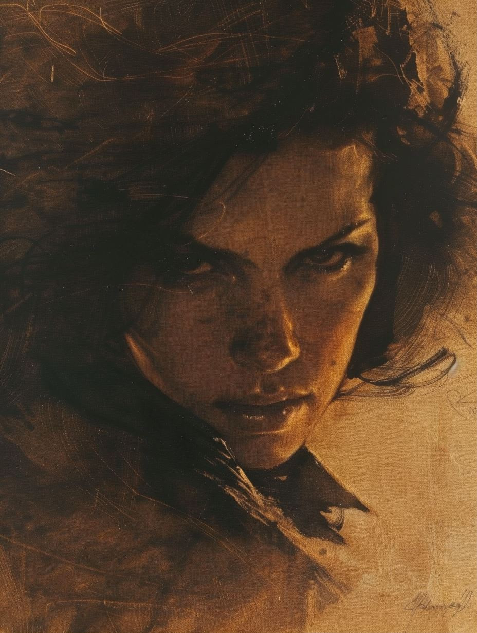 Golden Shadows Dramatic Portrait - Image 1