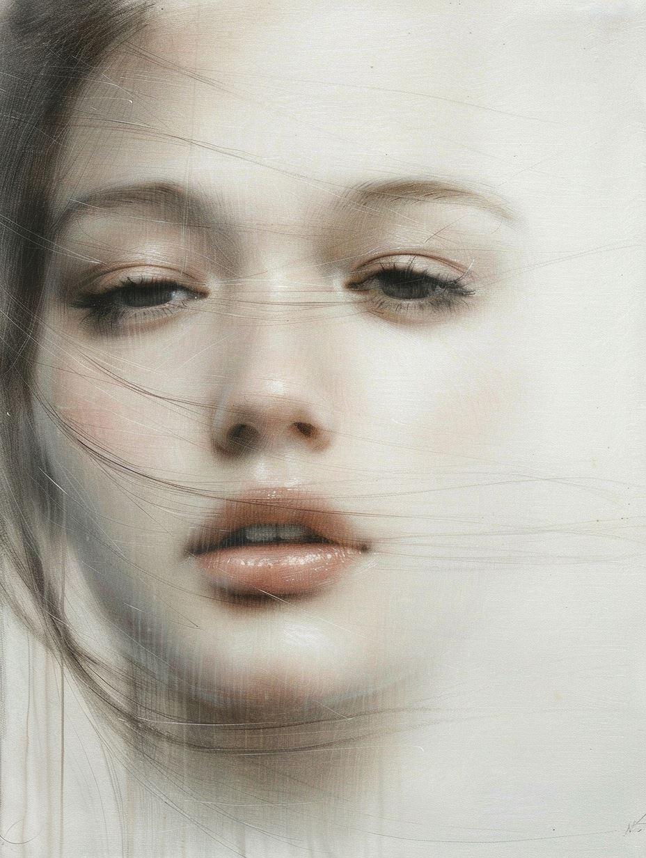 Ethereal Gazes in Soft Charcoal - Image 3