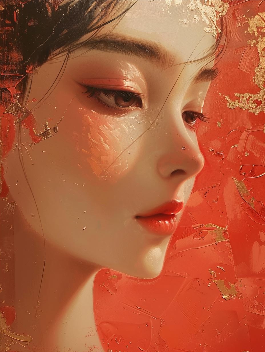 Ethereal Crimson Autumn Dream - Image 4