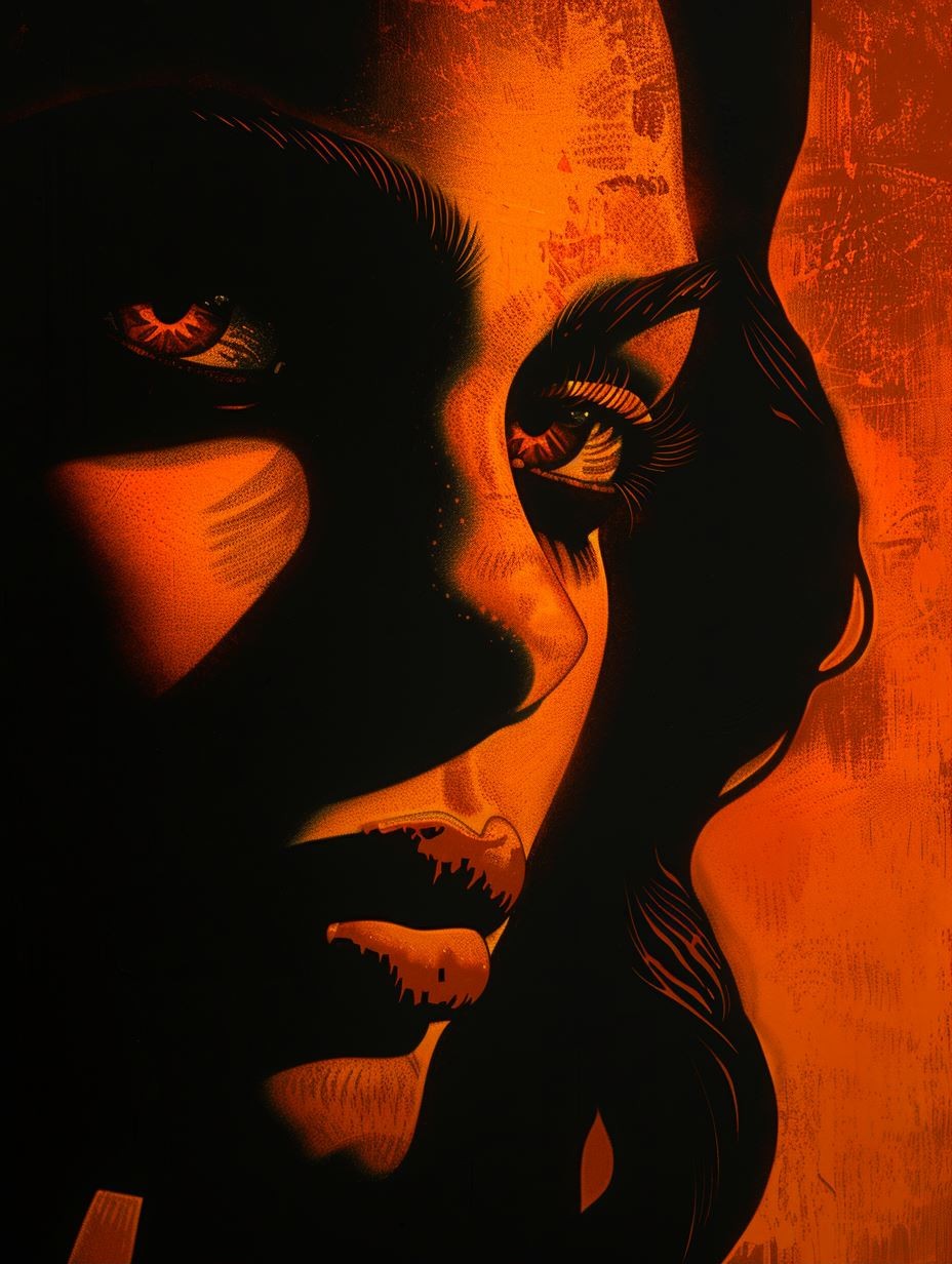 Golden Mask Surrealist Portrait - Image 2