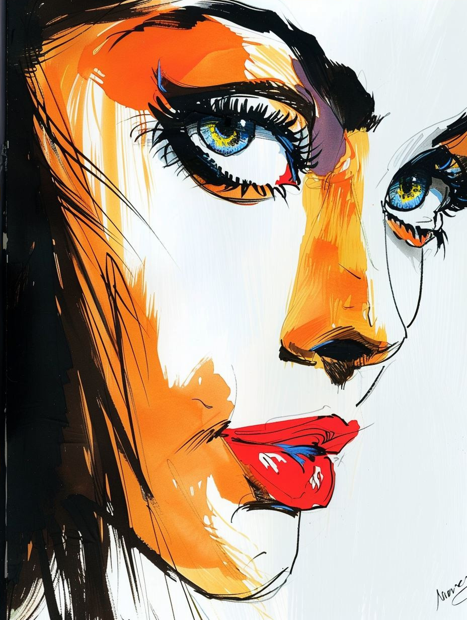 Vibrant Expressionist Female Portraits - Image 4