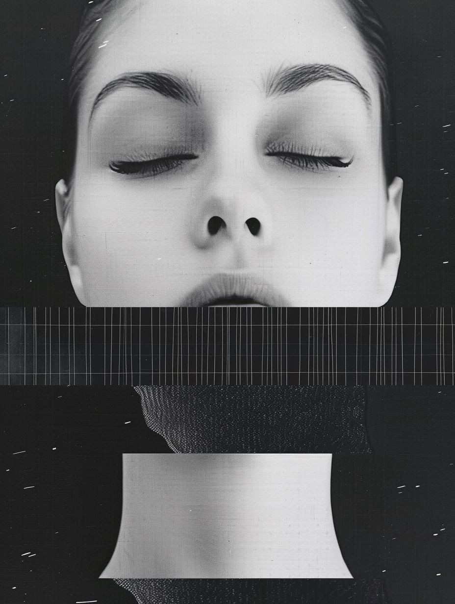 Fragmented Monochrome Ethereal Portrait - Image 1