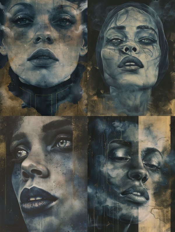 Ethereal Gaze in Distressed Blue