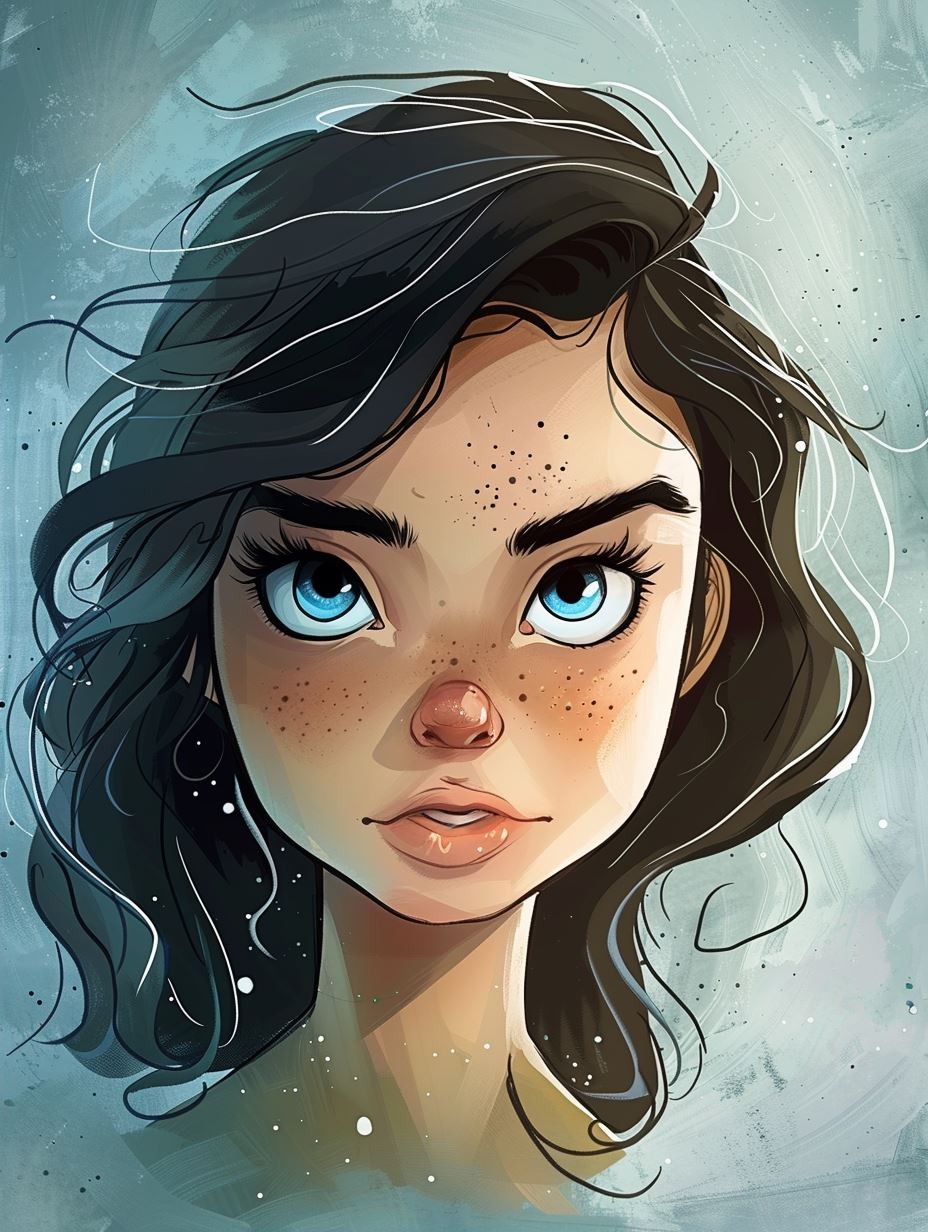 Melancholy Gaze Digital Portrait - Image 2