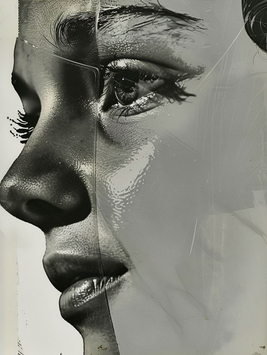 Fragmented Monochrome Floral Portraiture - Image 3