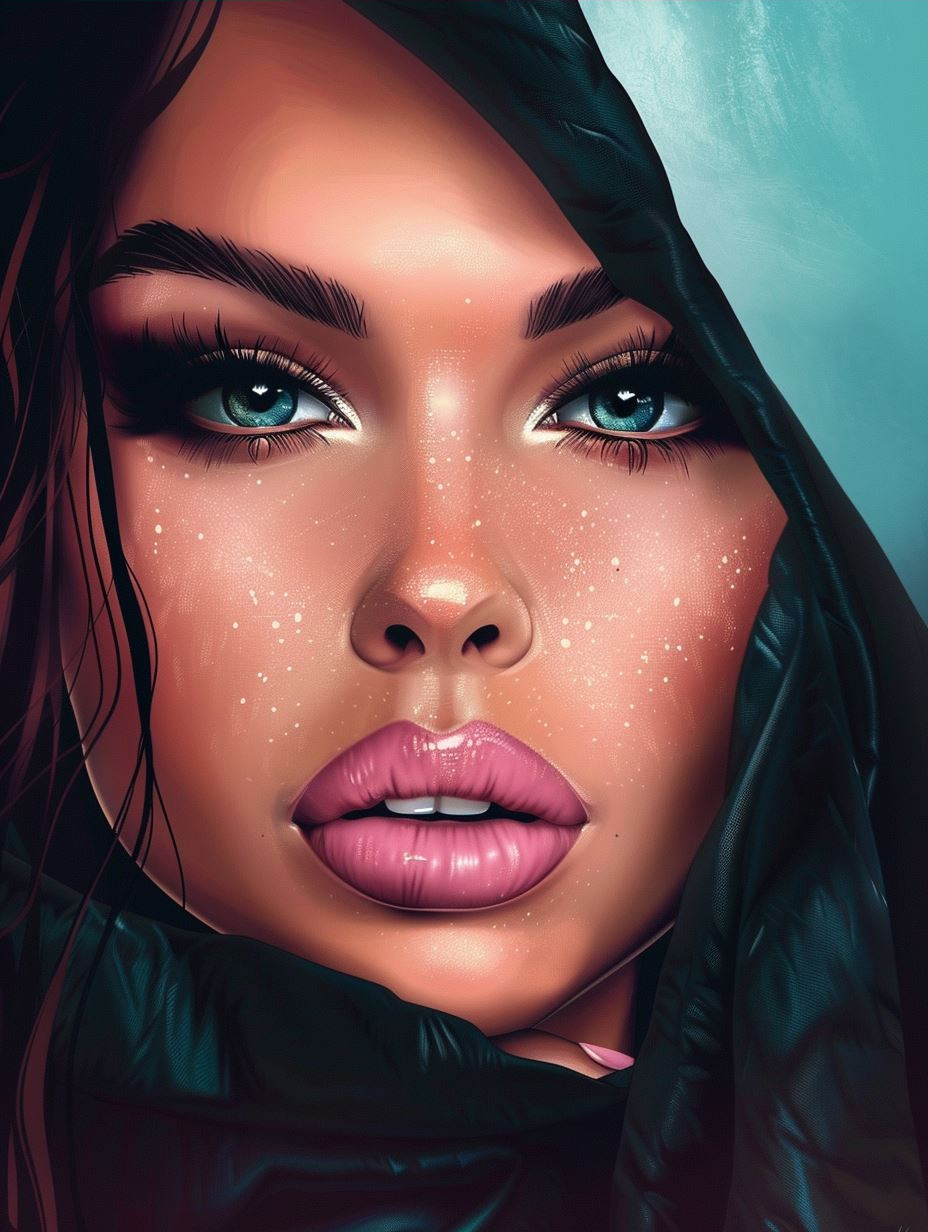Neon Dreams: Digital Beauty Portraits - Image 4