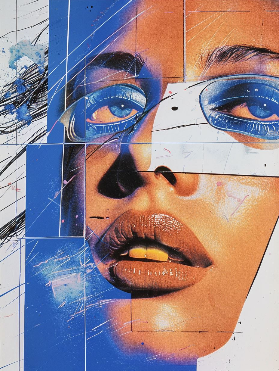 Fragmented Blue Portrait Studies - Image 4