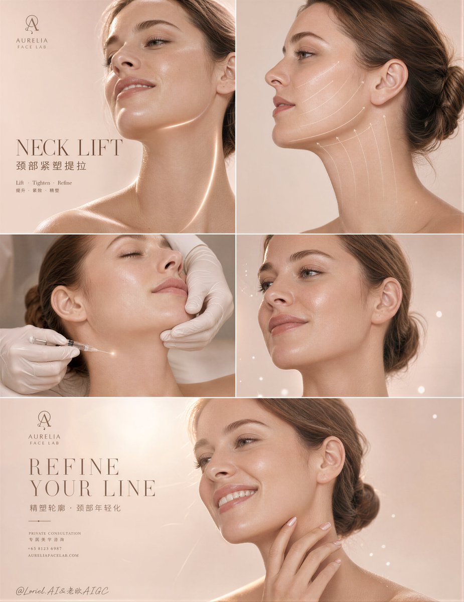 Luxury 5-Panel Editorial Aesthetic Medicine Campaign Poster