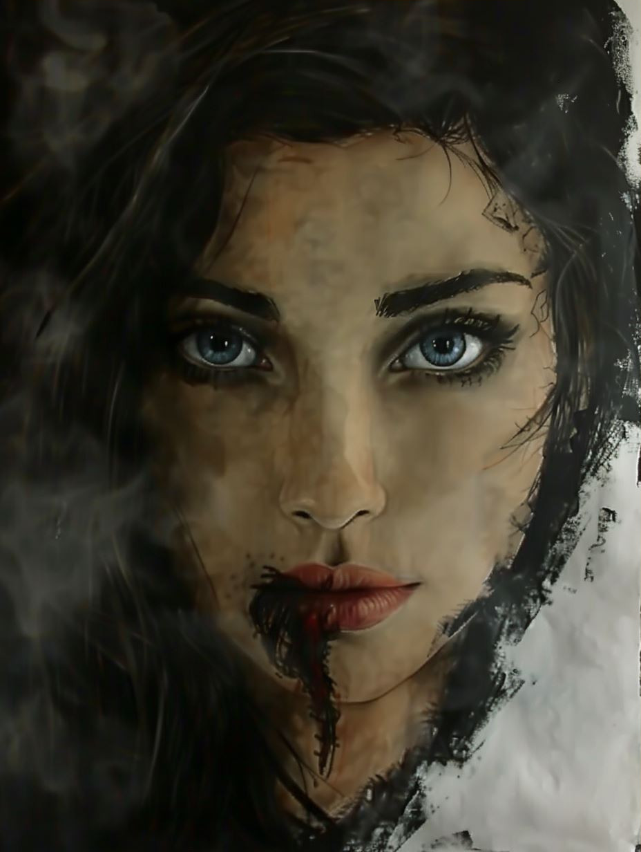Dark Crimson Gothic Portrait - Image 3