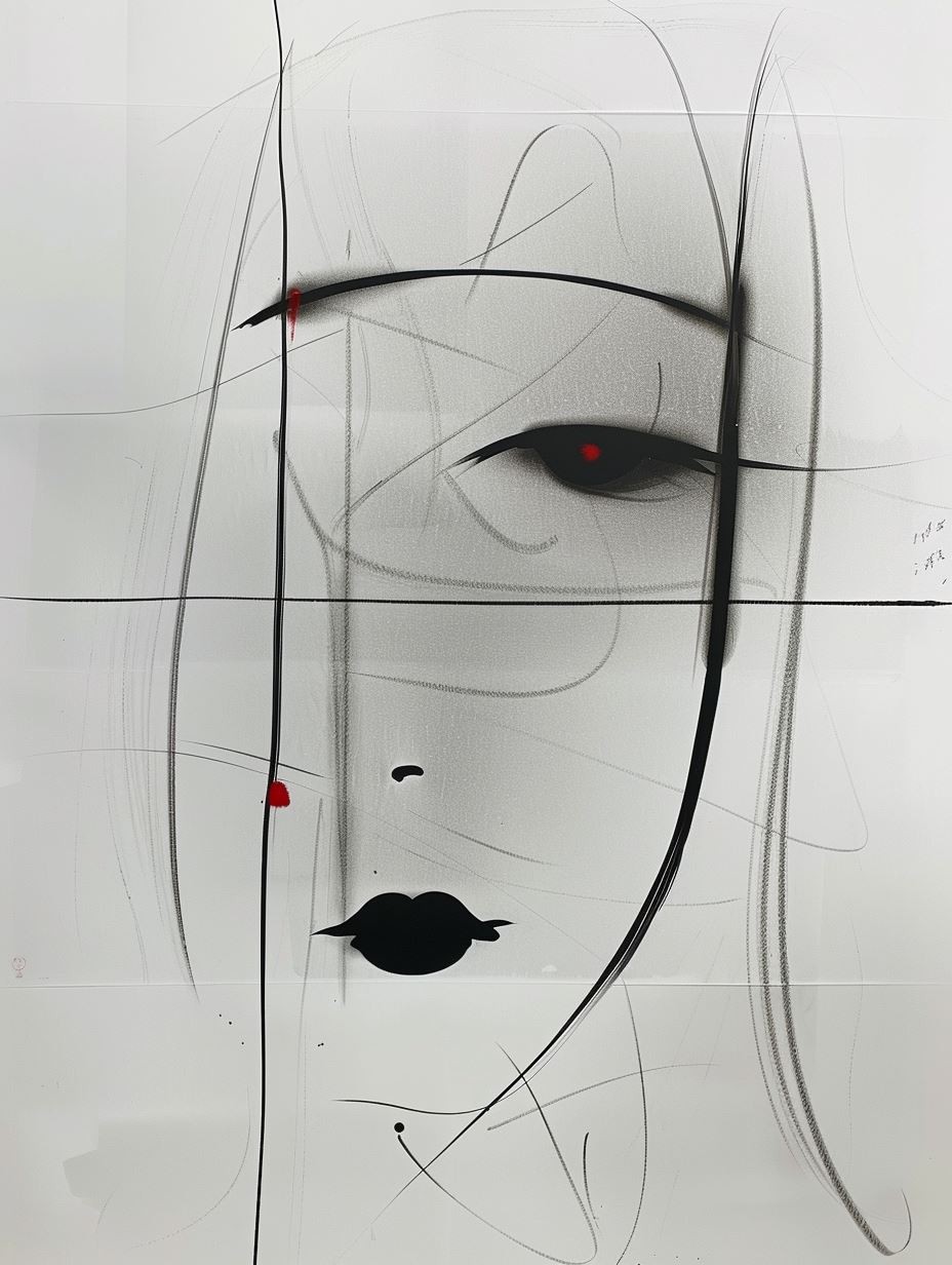 Minimalist Zen Ink Portrait - Image 4
