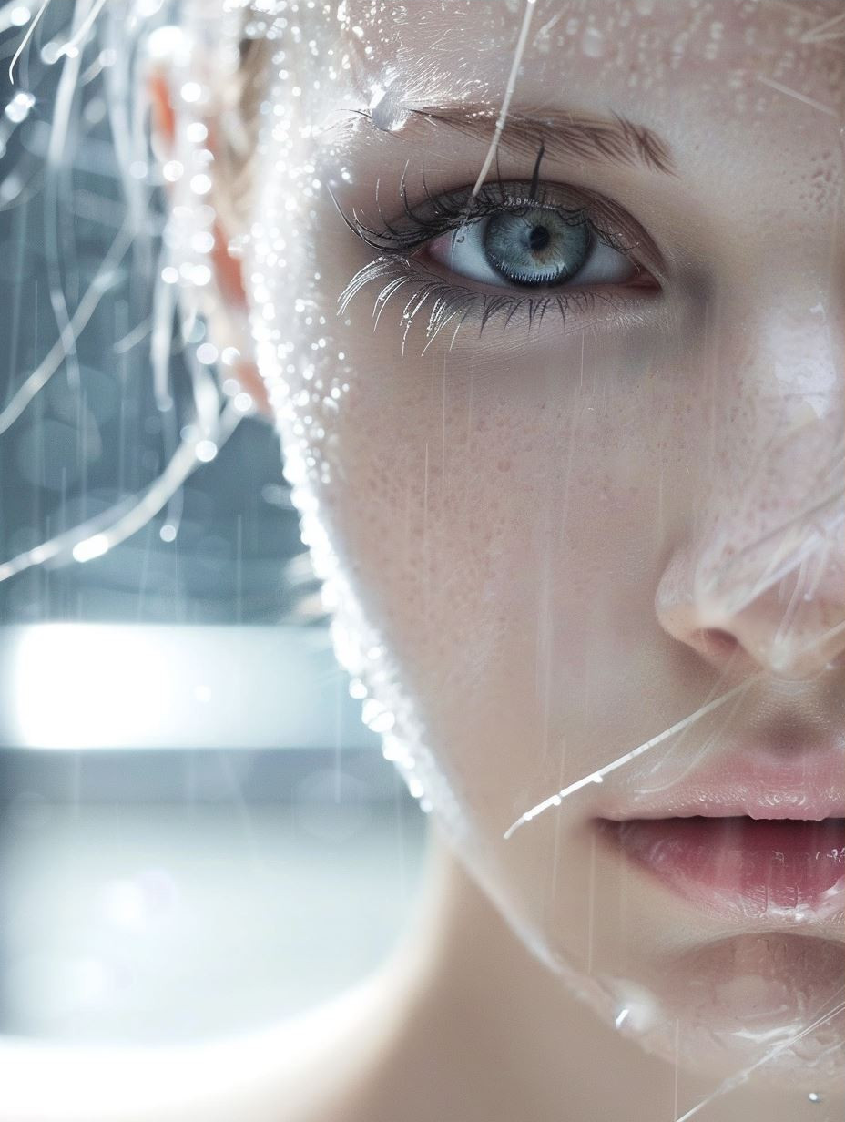 Ethereal Gaze Through Raindrops - Image 3