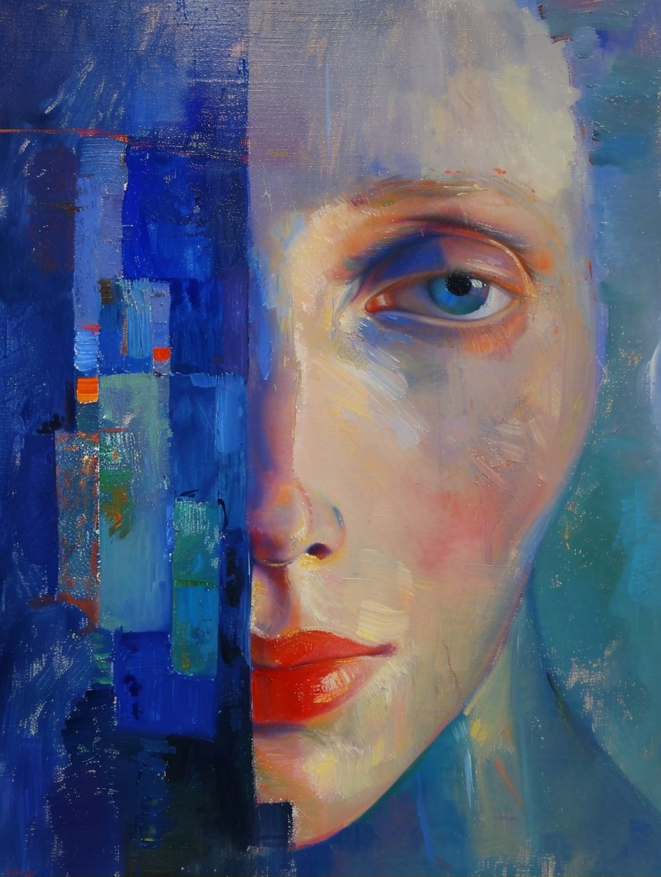 Fragmented Blue Ethereal Portraits - Image 1