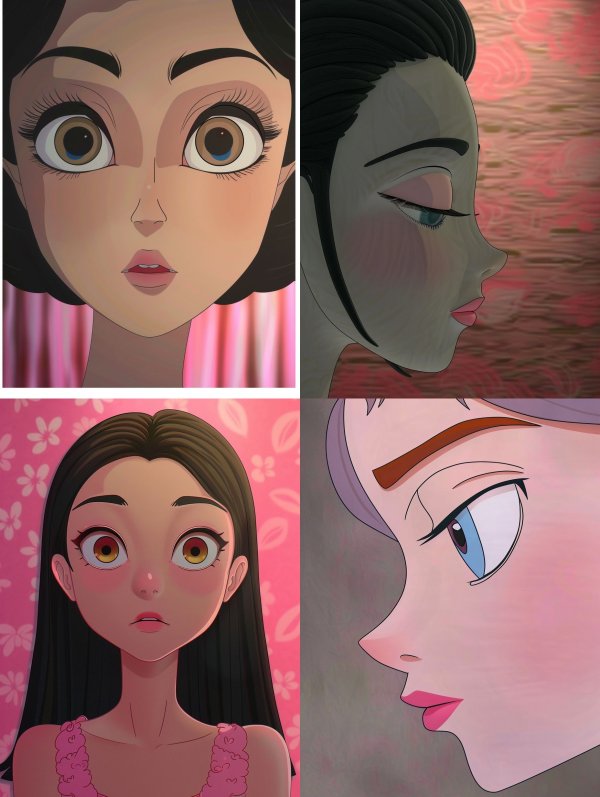 Vintage Stylized Anime Portrait