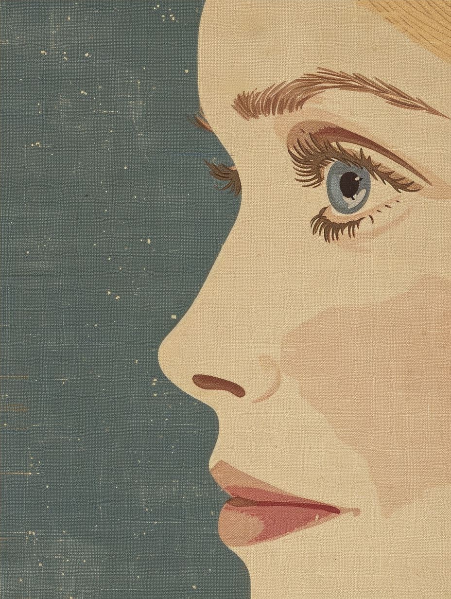 Vintage Mid-Century Pop Art Portrait - Image 4