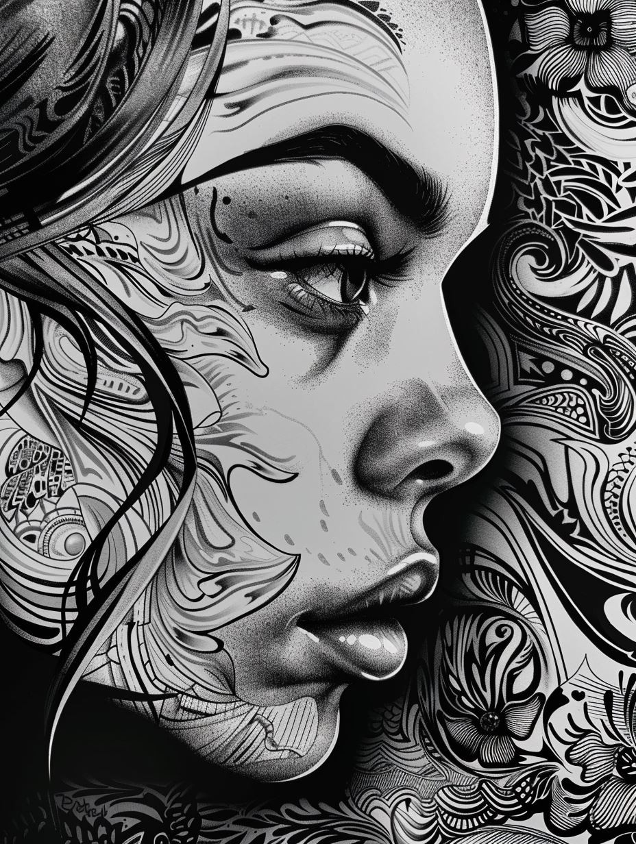 Intricate Monochrome Surrealist Portraits - Image 2