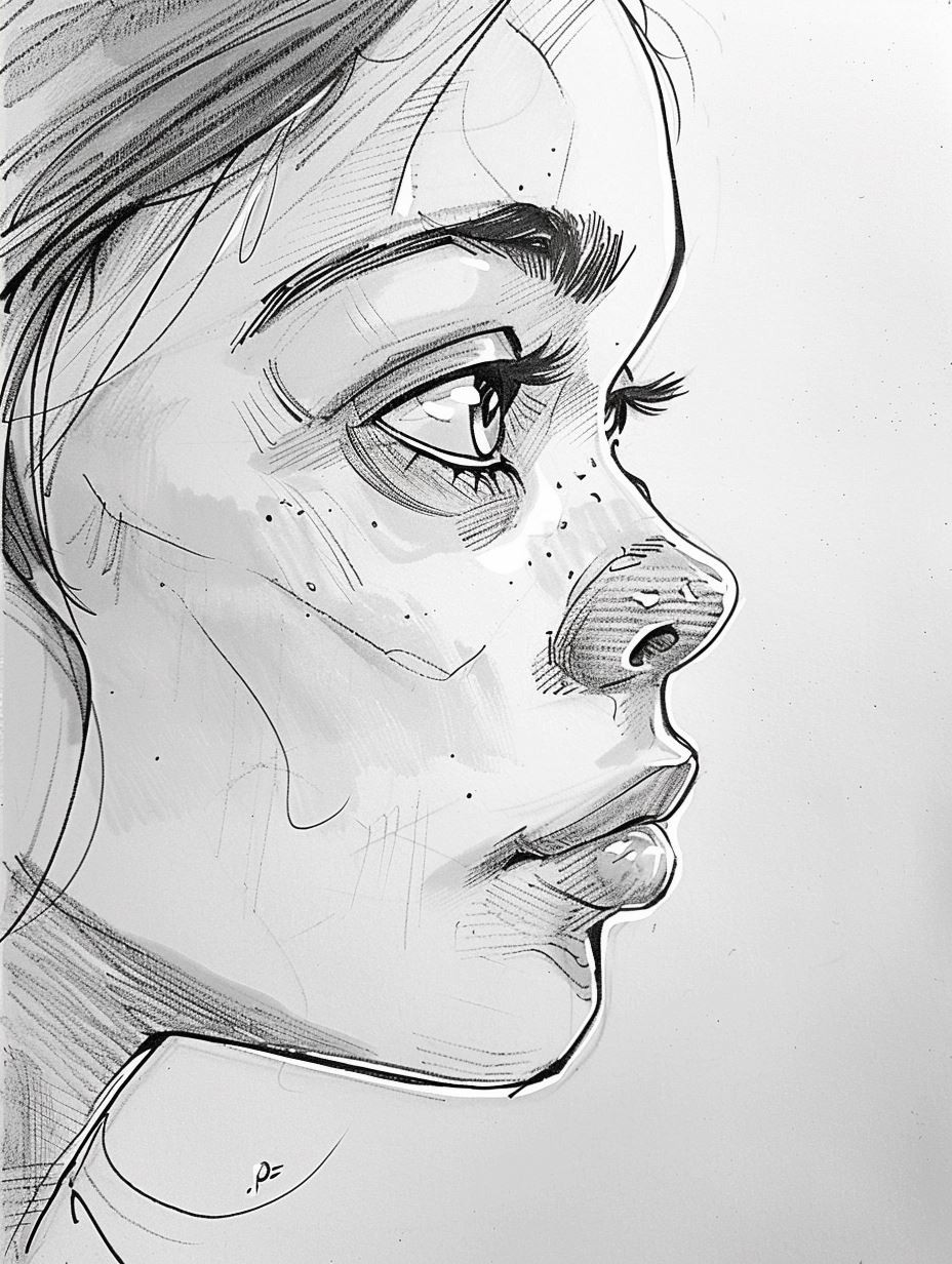 Ethereal Ink and Wash Portrait - Image 2