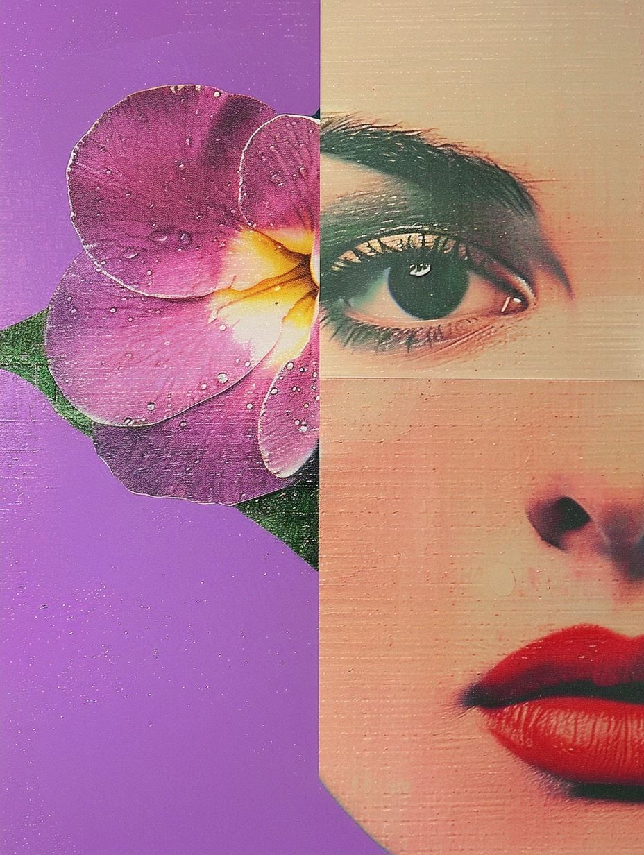 Violet Dreams Mixed Media Collage - Image 2