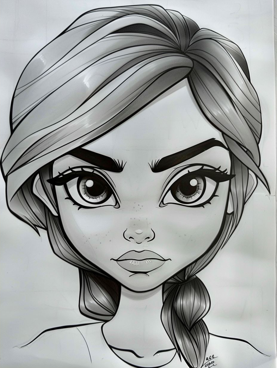 Stylized Monochrome Portrait Art - Image 2