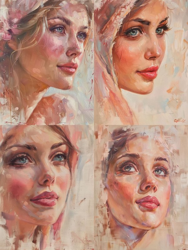 Ethereal Gazes in Oil