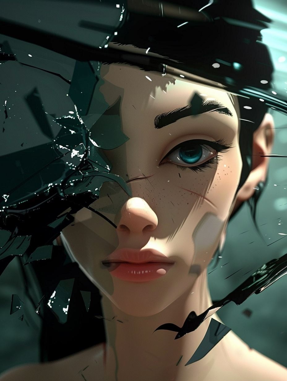 Bold Gaze Modern Digital Portrait - Image 2
