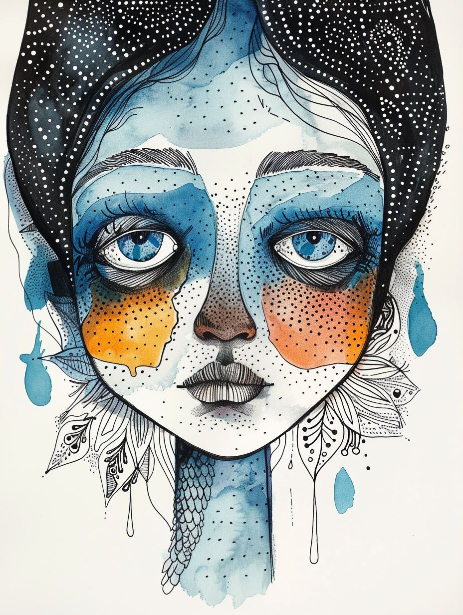 Melancholic Blue Ethereal Portraits - Image 1