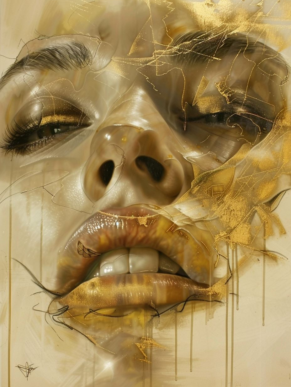 Golden Ethereal Fragmented Portraits - Image 3