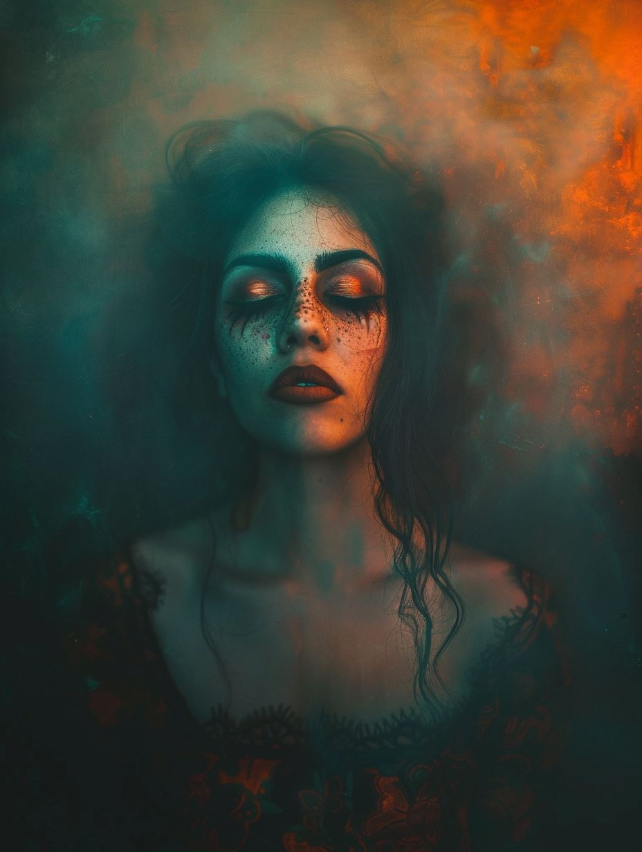 Ethereal Portraits in Cosmic Smoke - Image 1