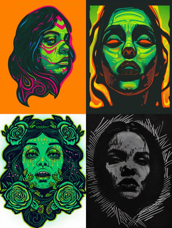 Neon Visions: Surreal Female Portraits