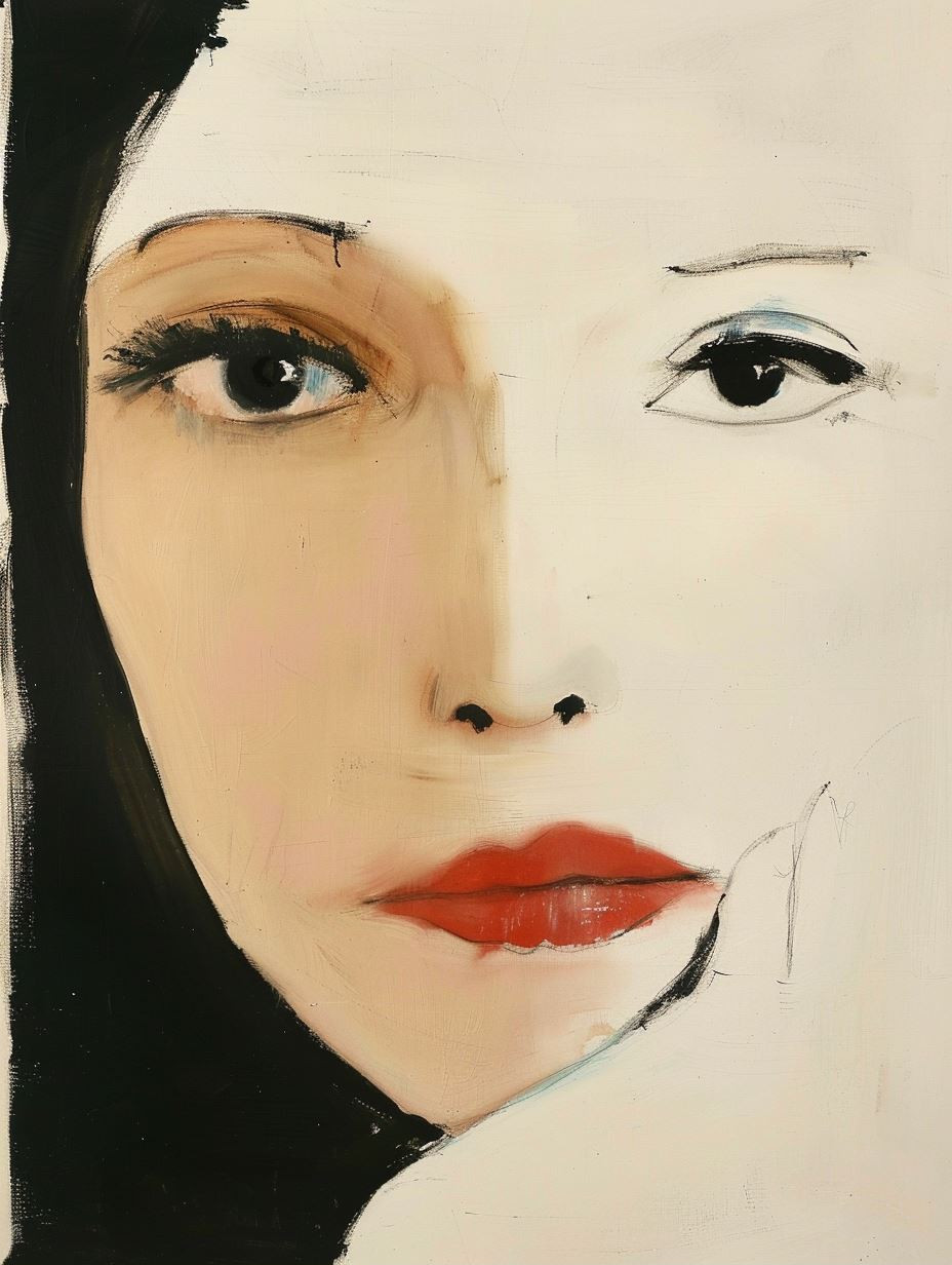Fragmented Gaze in Pale Tones - Image 1