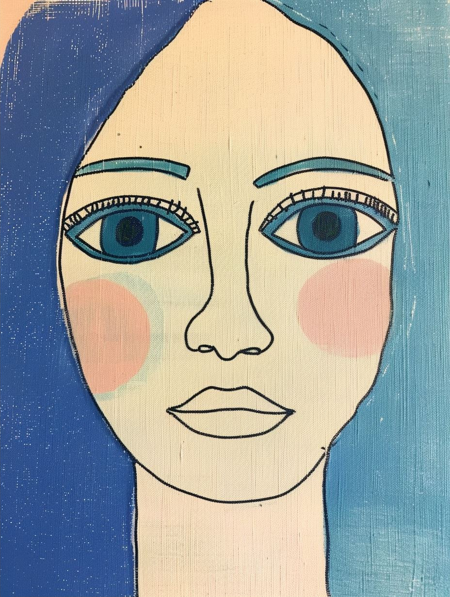 Abstract Blue Portrait Study - Image 2