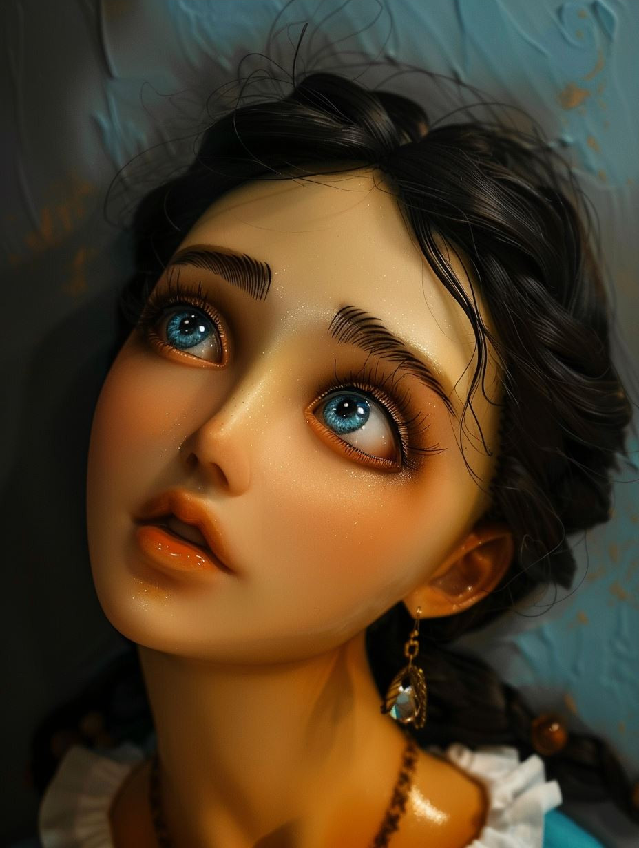 Ethereal Gaze in Teal Light - Image 3