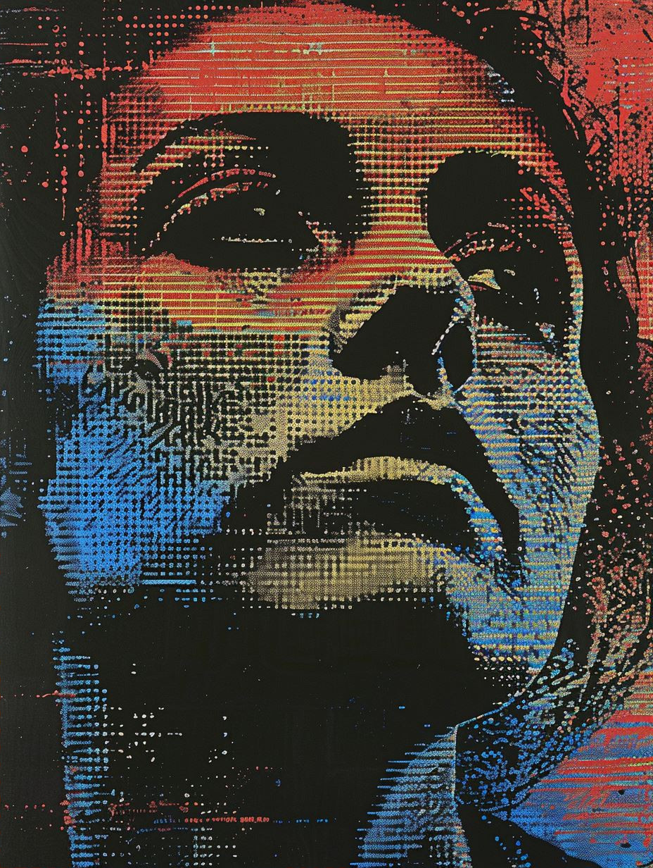 Abstract Halftone Portrait Collage - Image 2