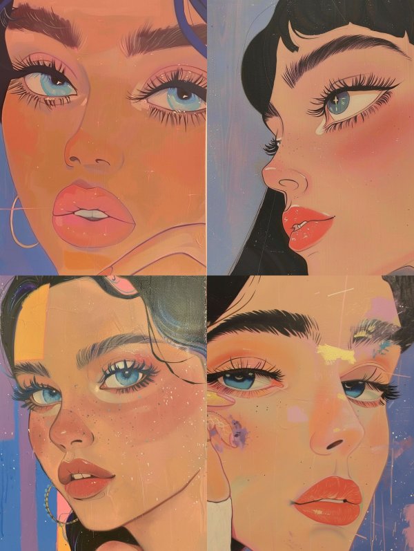 Visions of Azure: A Portrait Quadriptych