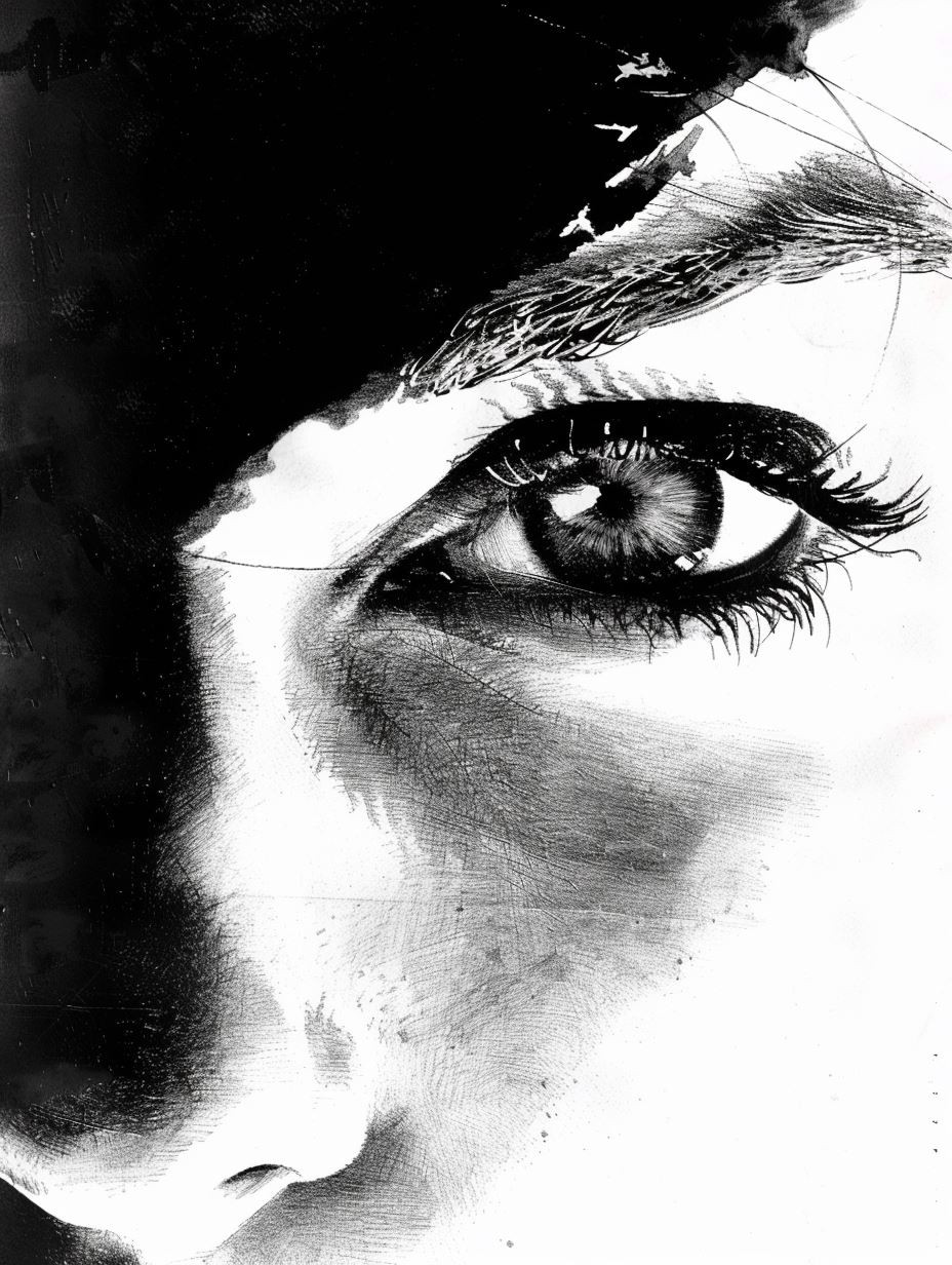 Fragmented Gaze in Monochrome - Image 3