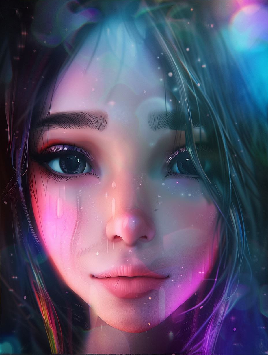 Ethereal Glow: Digital Portraits of Dreamy Girls - Image 3
