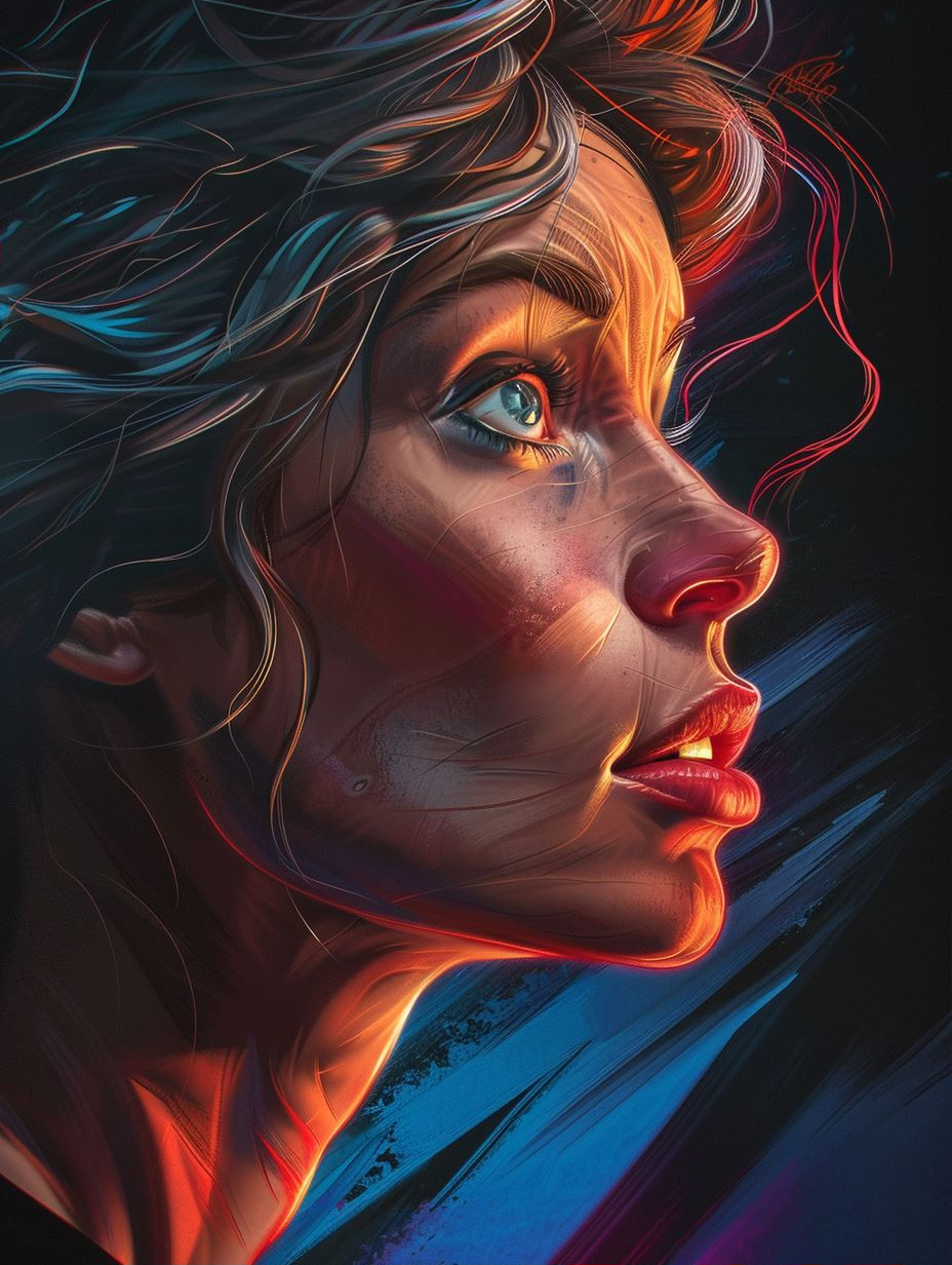 Neon Cybernetic Soul Portraits - Image 2